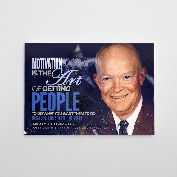 Framed Canvas Home Artwork Decoration 34th U.S. President Dwight D. Eisenhower Leadership Scenery Canvas Wall Art for Living Room, Bedroom