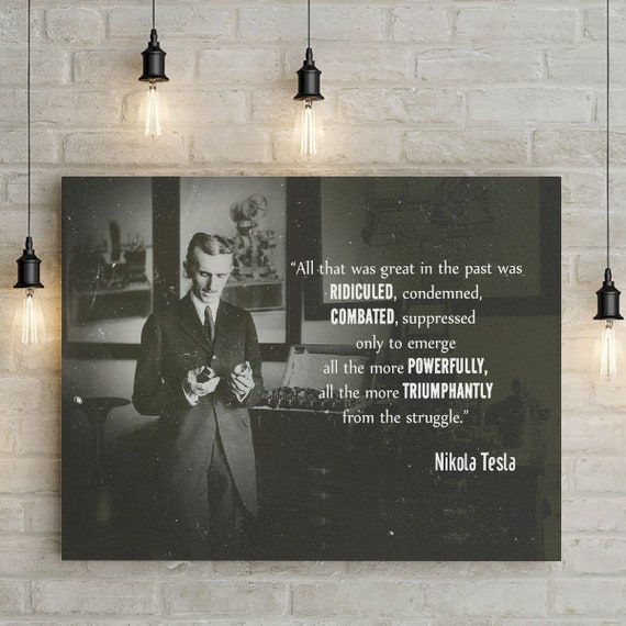 Personalized gift | wall art home decor | personalized art print, wall decor, Nikola Tesla personalized, Framed Ready-To-Hang