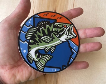 Georgia Bass Fishing sticker / slap weatherproof vinyl