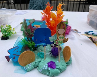 Bajo el kit de masa de juego de mar, kit de masa de juego de sirena, kit de sirena, kit sensorial, juego de masa sensorial caja ocupada, kit de juego del océano, regalo de los niños