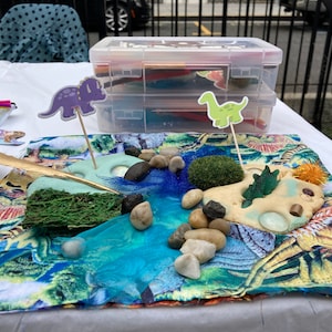 Dinosaur Play Dough Sensory Kit, Dinosaur Busy Box, Dinosaur Sensory Box, Vegan Play Dough