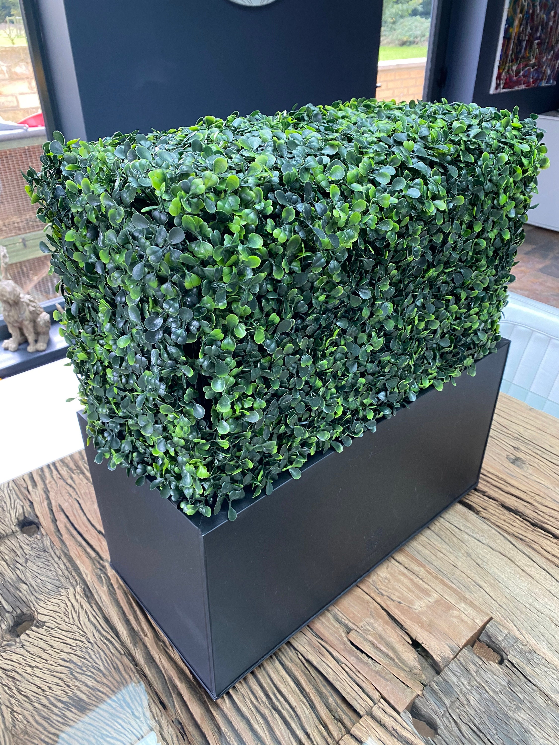 Artificial Window Box Boxwood Hedge 50cm Long with Zinc Etsy