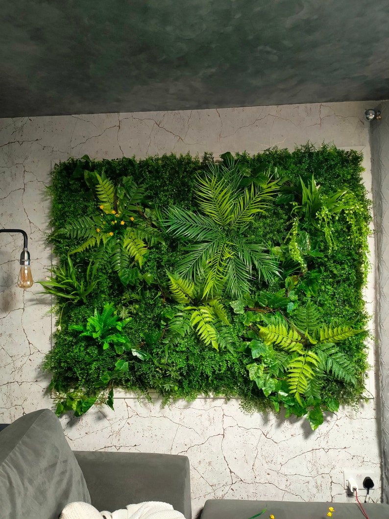 Large Artificial Plant Green Wall Panel Etsy UK