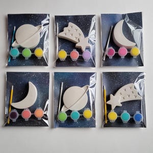Space Theme party favors/Space Theme birthday party/Paint your own planets stars,moon/ Craft for kids/Class Activities/Space gift idea/