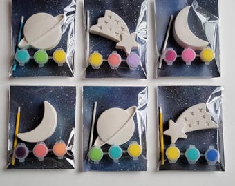 Space Theme party favors/Space Theme birthday party/Paint your own planets stars,moon/ Craft for kids/Class Activities/Space gift idea/