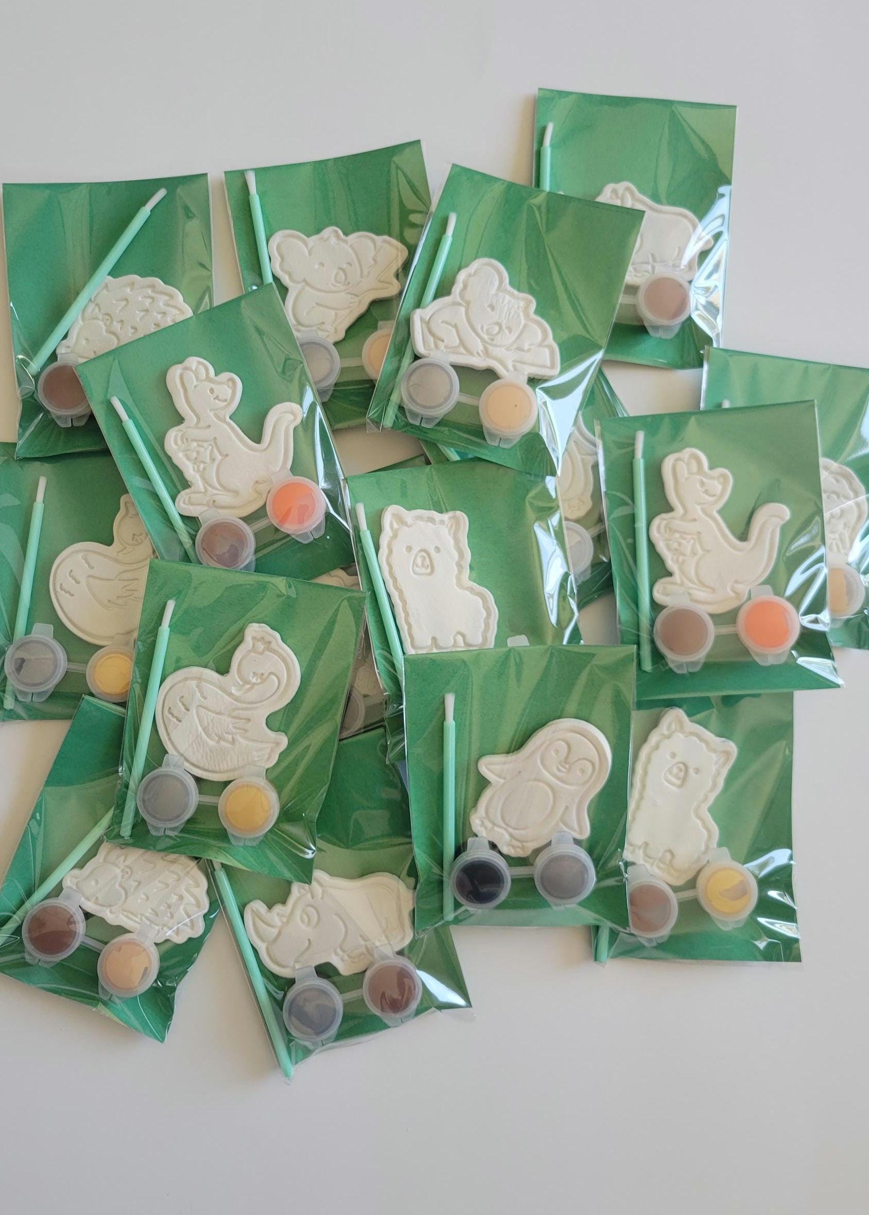 16 Clay animal party bags/ Kids Birthday Party Craft/ Paint your own…