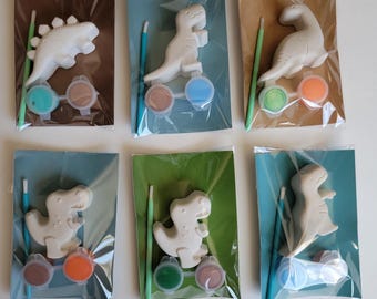 Dinosaur Paint Favor Kits | Plaster Dino Party Favors | Kids Birthday Craft Kits | Party Bag Fillers