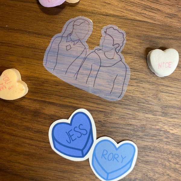 Candy Heart Couples - Rory and Jess Sticker Set