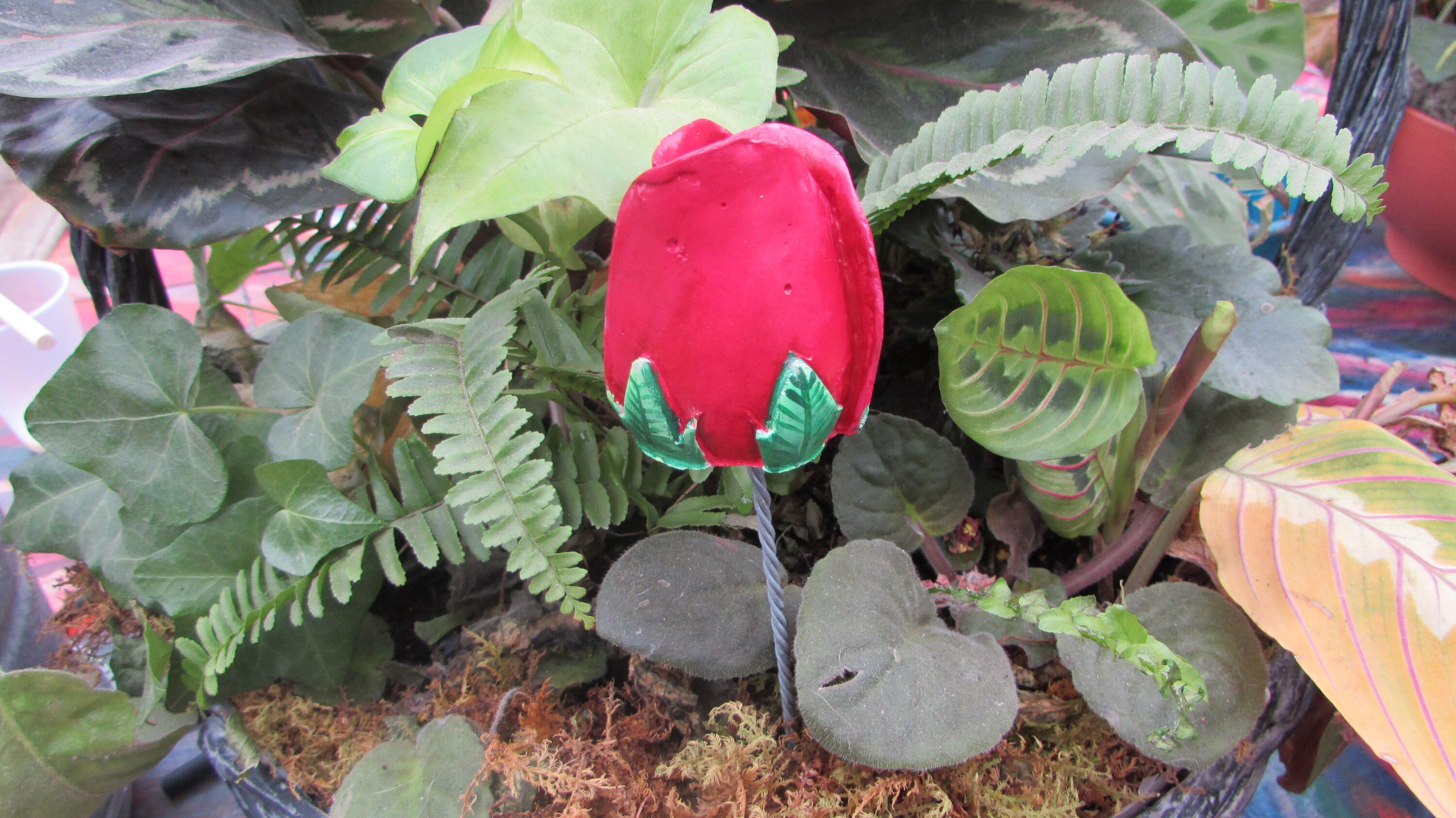 Rose Rosebud Garden Stake Yard Art Gardening Plant Etsy