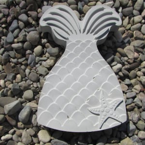Super Smooth Cement Stepping Stone Mermaid Tail And Starfish