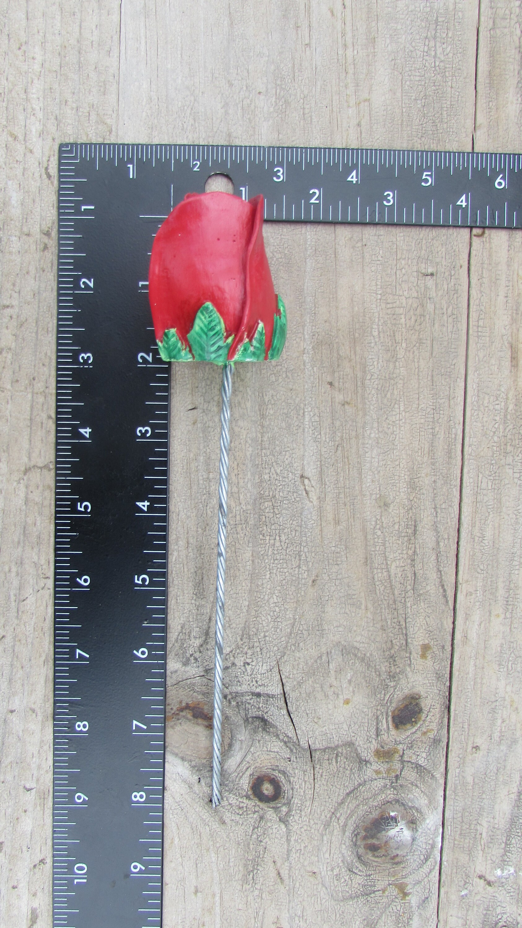 Rose Rosebud Garden Stake Yard Art Gardening Plant Etsy