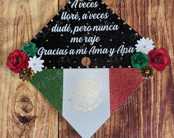 Custom Graduation Cap Topper  Mexican Flag  Class of 2026  Mexican Flag Graduation Cap Topper Mexican Roots Cap Topper Cute Mexico Flag Grad