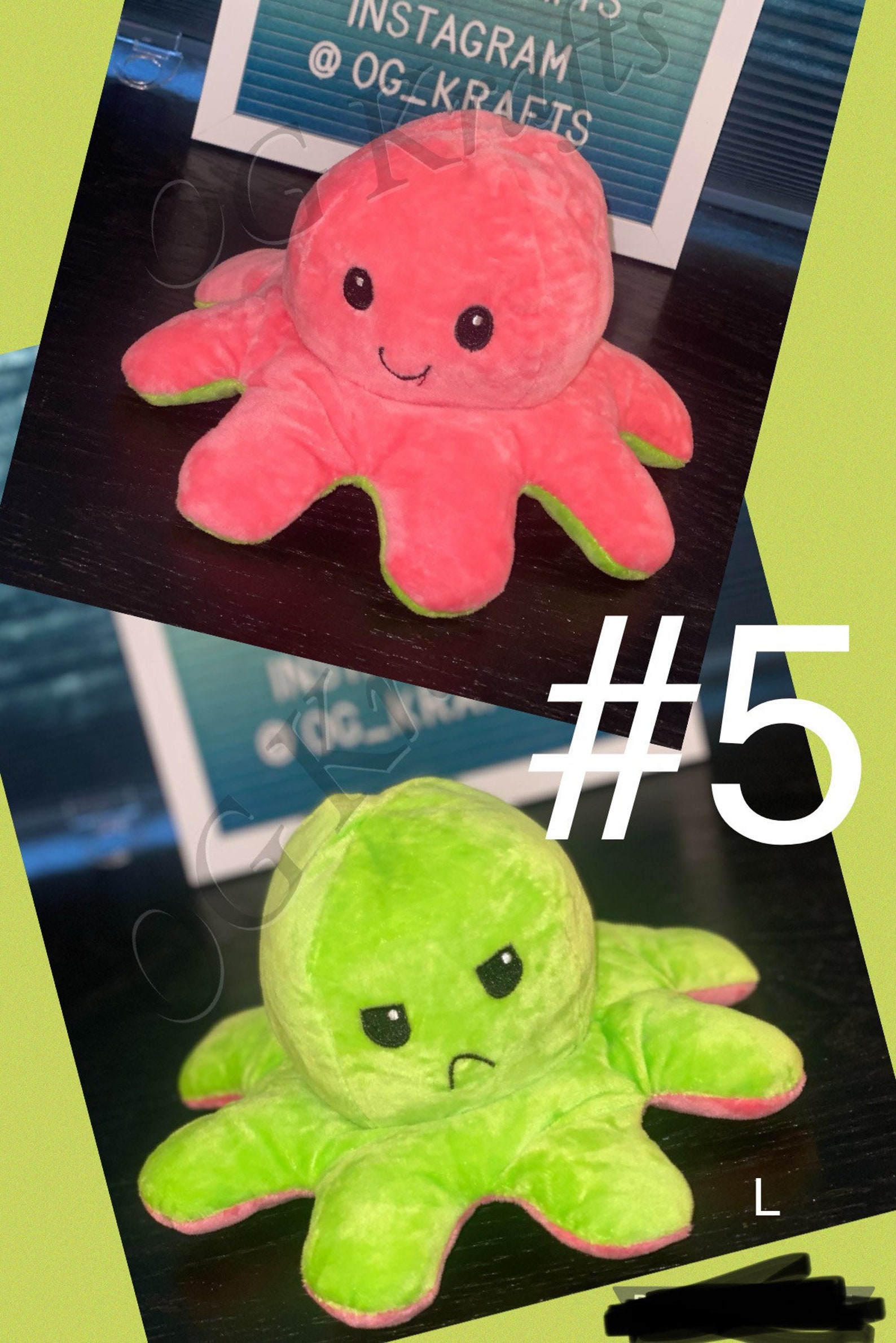 Reversible mood octopus/emotional release toy with music and | Etsy