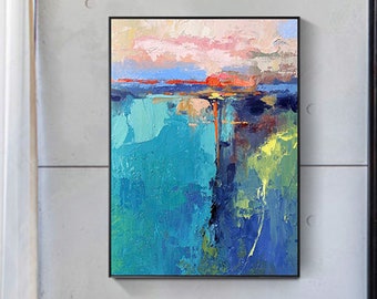 Large Colorful Abstract Painitng Texture Abstract Painting, Colorful Acrylic Canvas Art, Original Painting, Contemporary Abstract Art