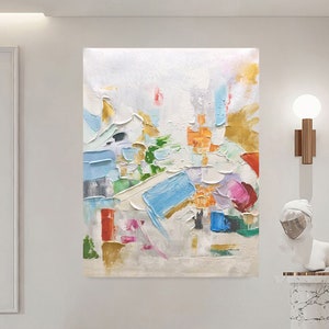 Large Colorful Abstract Painitng Texture Abstract Painting  Colorful Abstract Oil Painting Large Contemporary Wall ArtA
