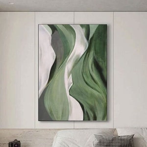 Green Wall Art,Green Painting,Large Original Green Abstract painting,Bright Wall Art Extra Large Wall Canvas Painting For Living Room image 1