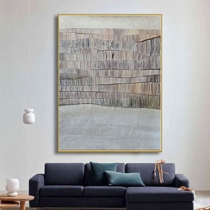 Minimalist Abstract Painting, beige wall art, Large Abstract Wall Ar, Texture painting, Wabi Sabi Painting