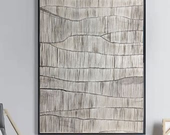 Wabi Sabi Gemälde Textur Wandkunst Abstrakte Wandkunst Minimalistische Malerei Abstrakte Malerei Groß Neutrale beige abstrakte Malerei