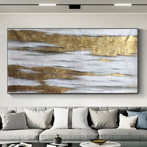 Large gold leaf abstract wall art, gold wall art,wall decor,painting art abstract wall gold,gold Wall Decor, Texture Wall Art