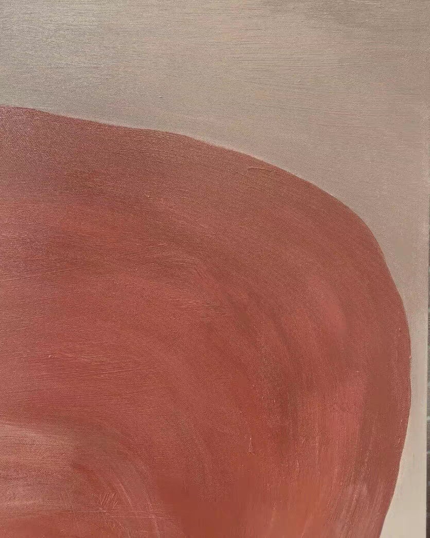 Reddish Brown Abstract Oil Painting Geometric Abstract Etsy