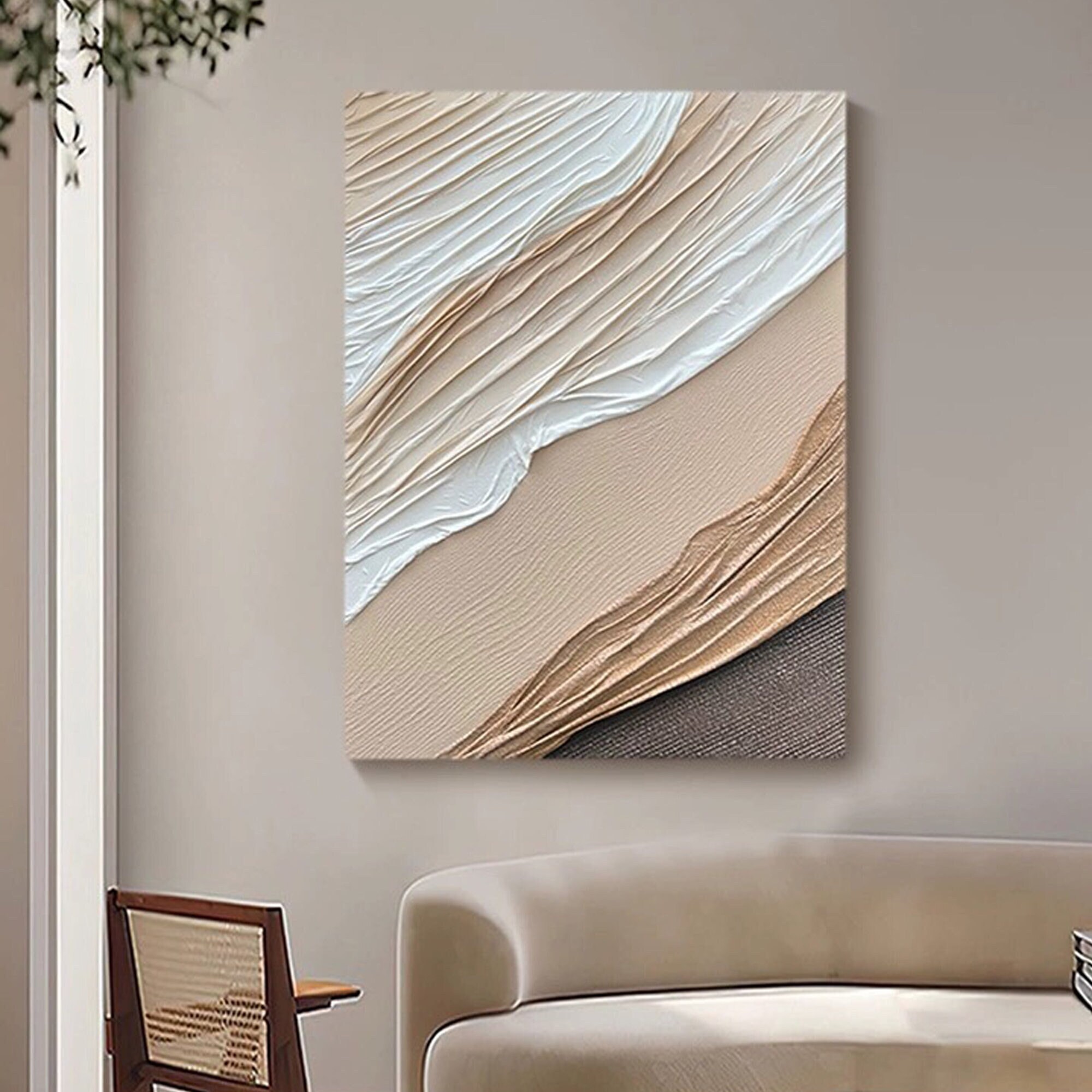 3D Textured Painting: Earth Tone Wabi-sabi Wall Art - Etsy
