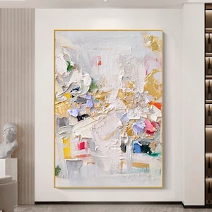 Large Colorful Abstract Painitng Texture Abstract Painting  Colorful Knife Painting Hand-painted Abstract Art Large Canvas Art Modern Art