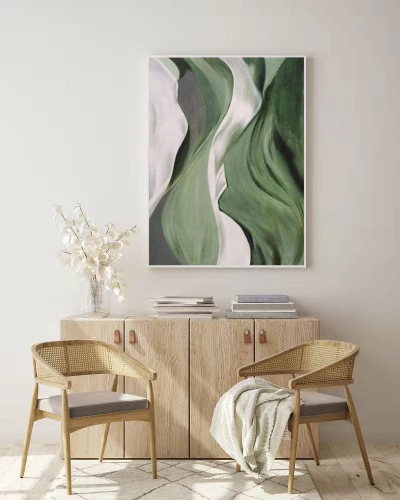 Green Wall Art,Green Painting,Large Original Green Abstract painting,Bright Wall Art Extra Large Wall Canvas Painting For Living Room image 6