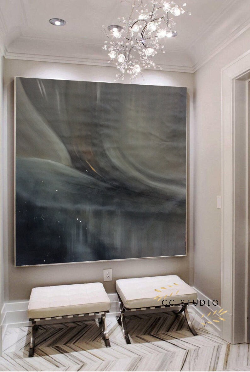 Black painting abstractblack paintings on canvasblack Etsy