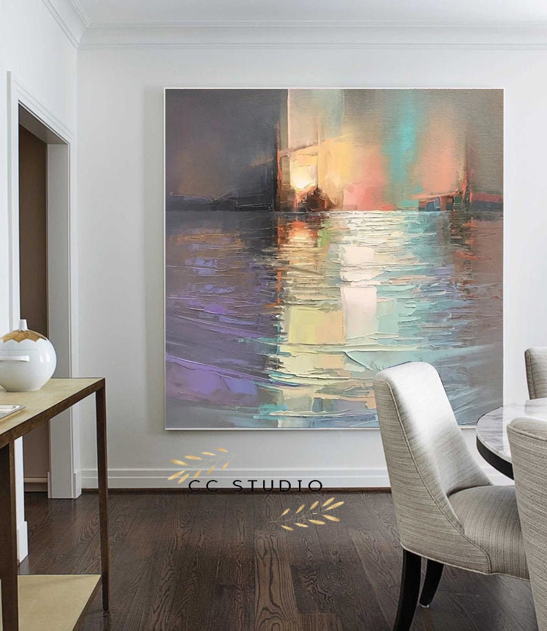 sea painting oil,sea painting original,sea painting on canvas,sea painting abstract\uff0cLiving room decoration oversized painting