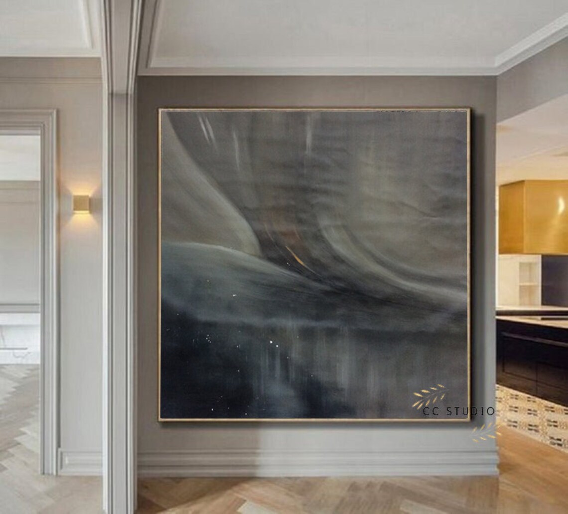 Black painting abstractblack paintings on canvasblack Etsy