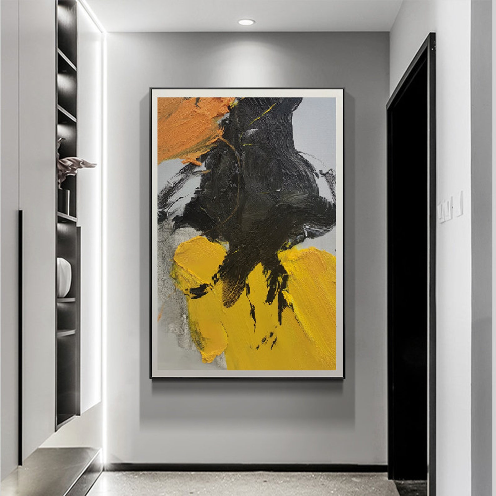 Original Canvas Art Handmade Abstract Painting yellow Etsy