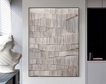 Minimalistische abstrakte 3D-Kunst, Wabi Sabi Wandkunst, Erdtöne Neutrale Wandkunst, 3D-Textur beige abstrakte Kunst