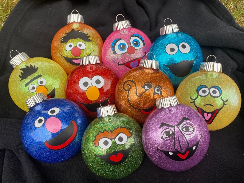 Personalized Sesame Street Characters Monster Ornament.