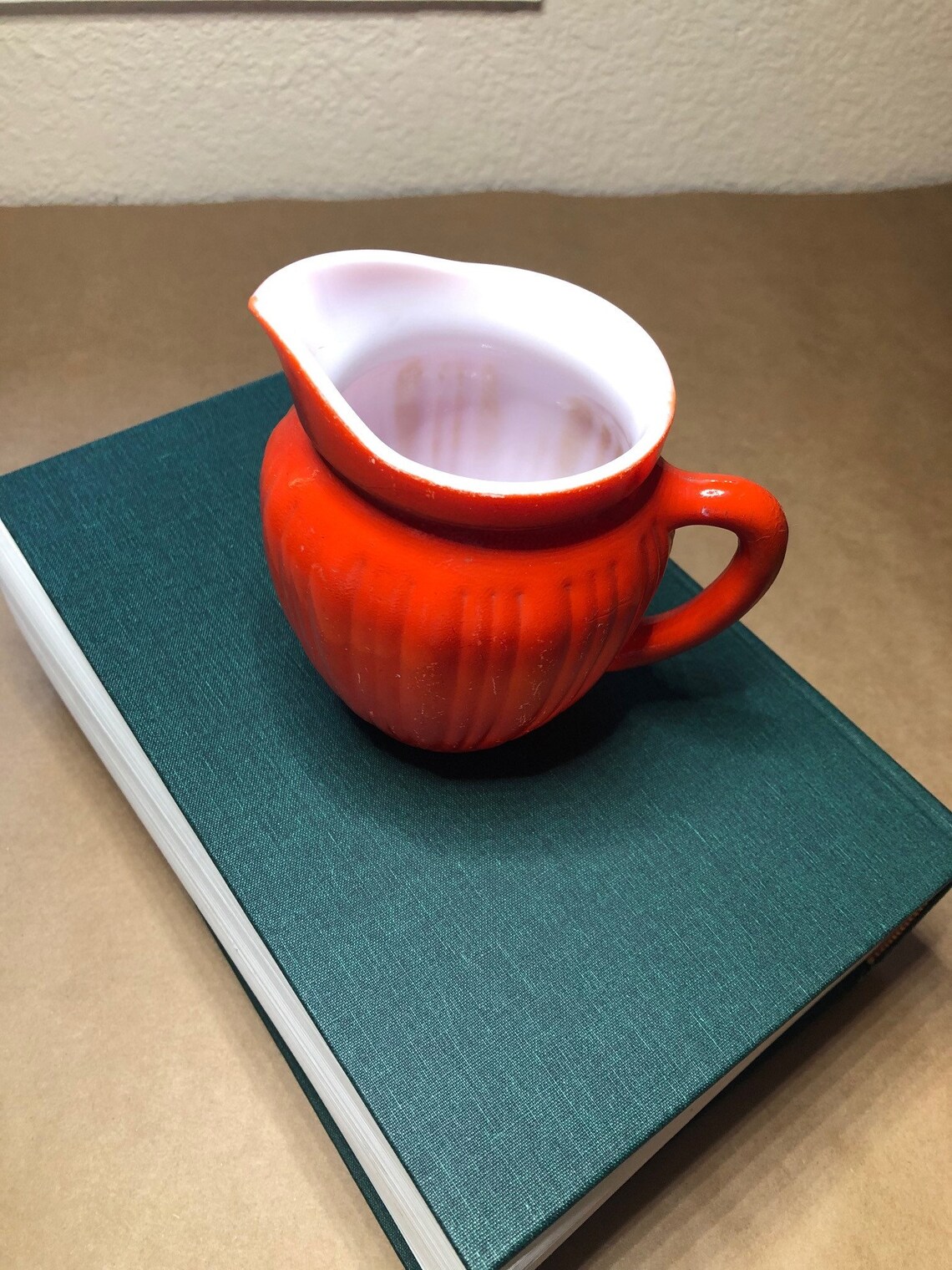 Vintage orange creamer jar Etsy