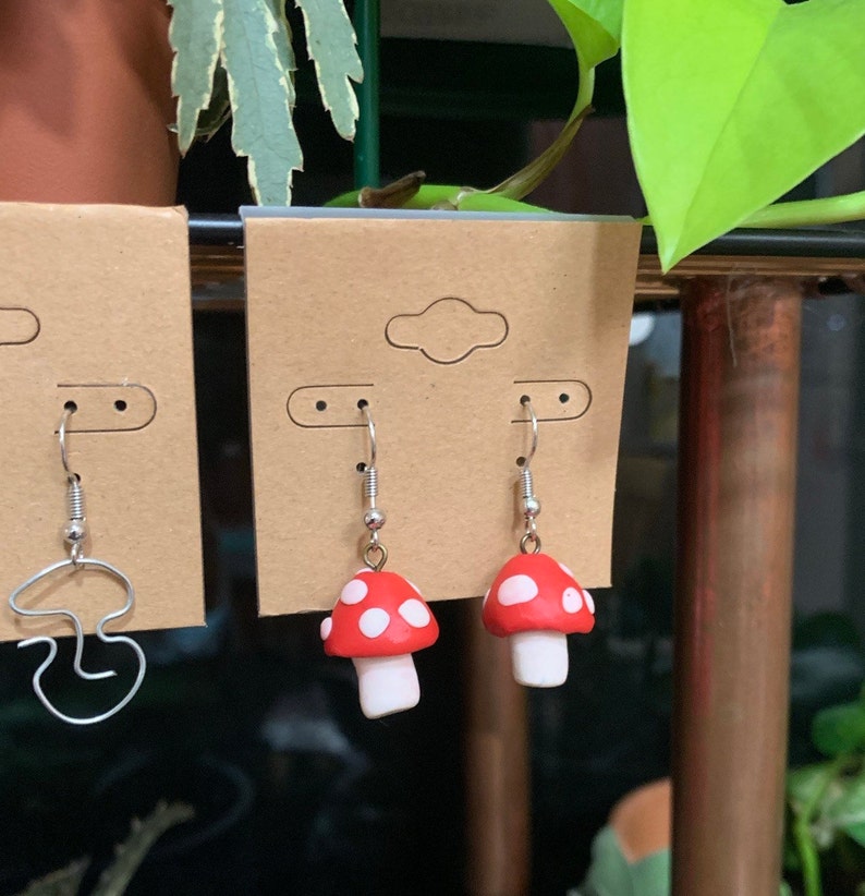 Handmade Mushroom Clay Earrings