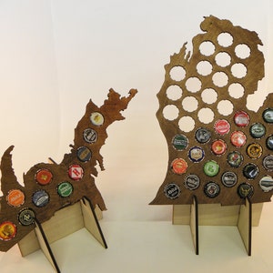 Michigan beer cap map
