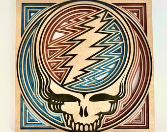 7 Layer Stealie / Grateful Dead multi-layer wall art