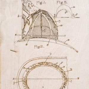 Fireman&#39;s helmet patent print