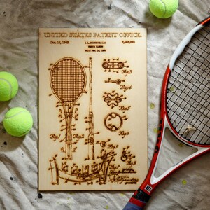 Tennis racket patent print