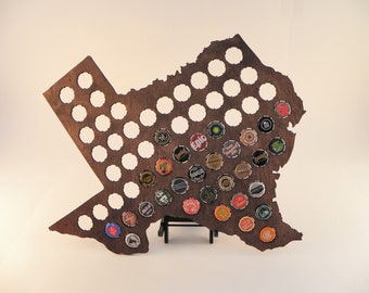 Texas beer cap map