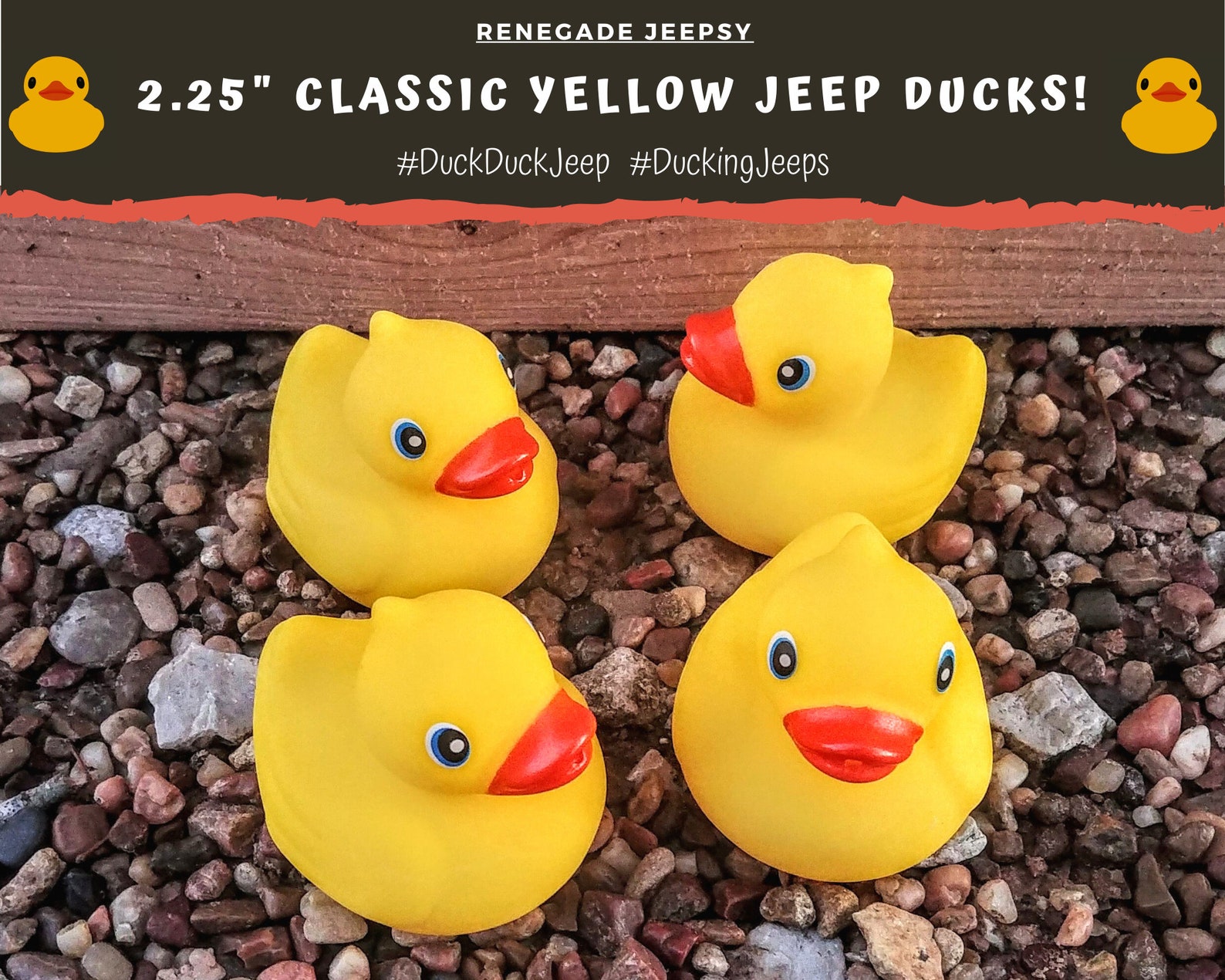 2.25 Inch Classic Yellow Rubber Jeep Ducks for DuckDuckJeep Etsy