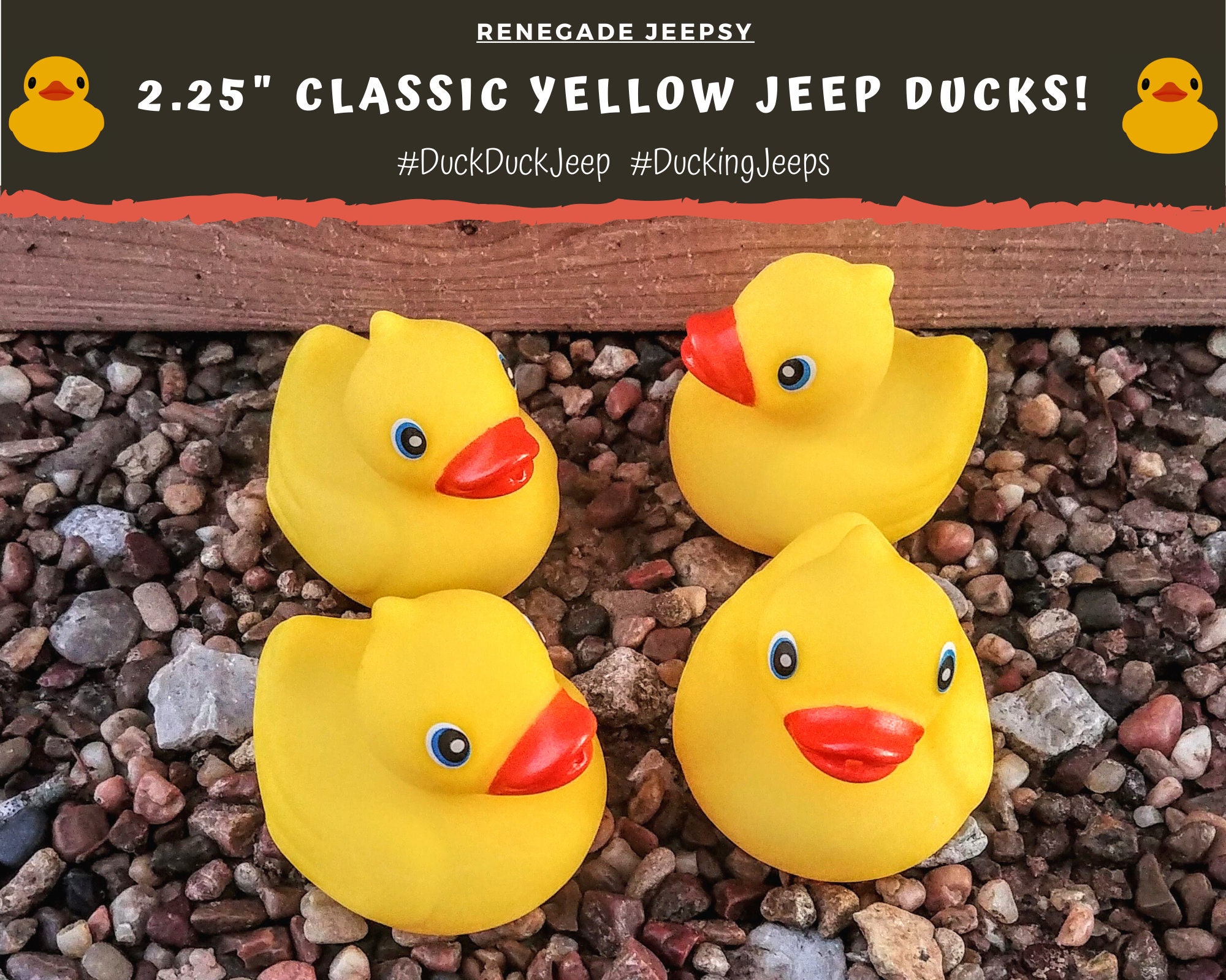 2.25 Inch Classic Yellow Rubber Jeep Ducks for DuckDuckJeep Etsy