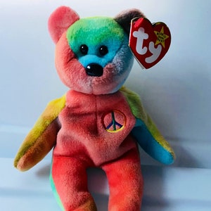 Extremely Rare Ty Beanie Baby Peace Bear 1996, style 4053