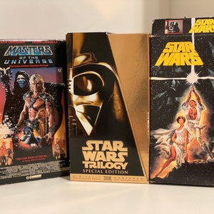 Star Wars Trilogy 3-Tape Set, vintage Star Wars vhs, Star Wars vhs collection