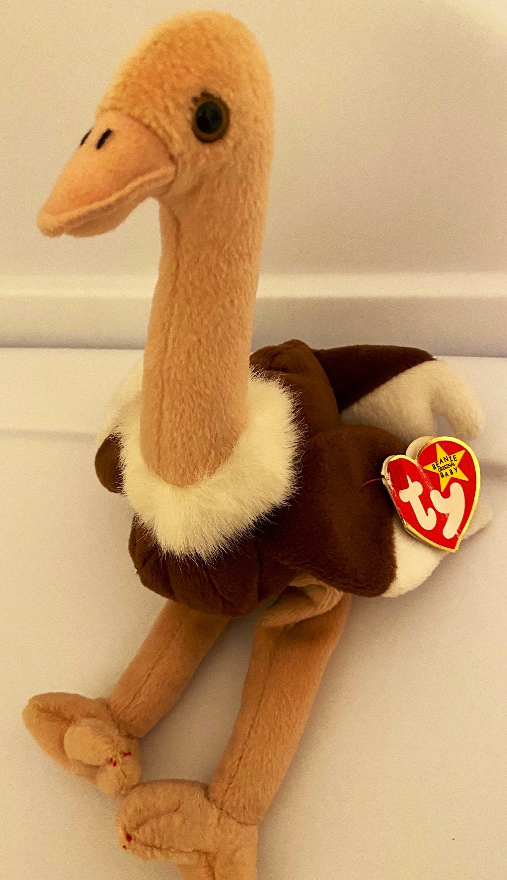 Stretch TY Beanie Baby Stretch Ostrich Rare 1997 Tag errors & Etsy