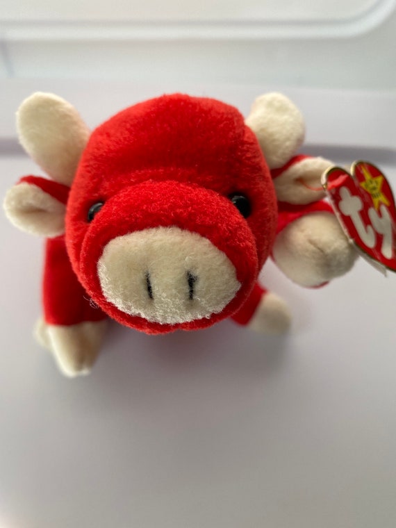 Ty 赤い牛 ビーニーベイビーズ　Snort Snort Bull Red Cow Ty Beanie Baby stock market trading
