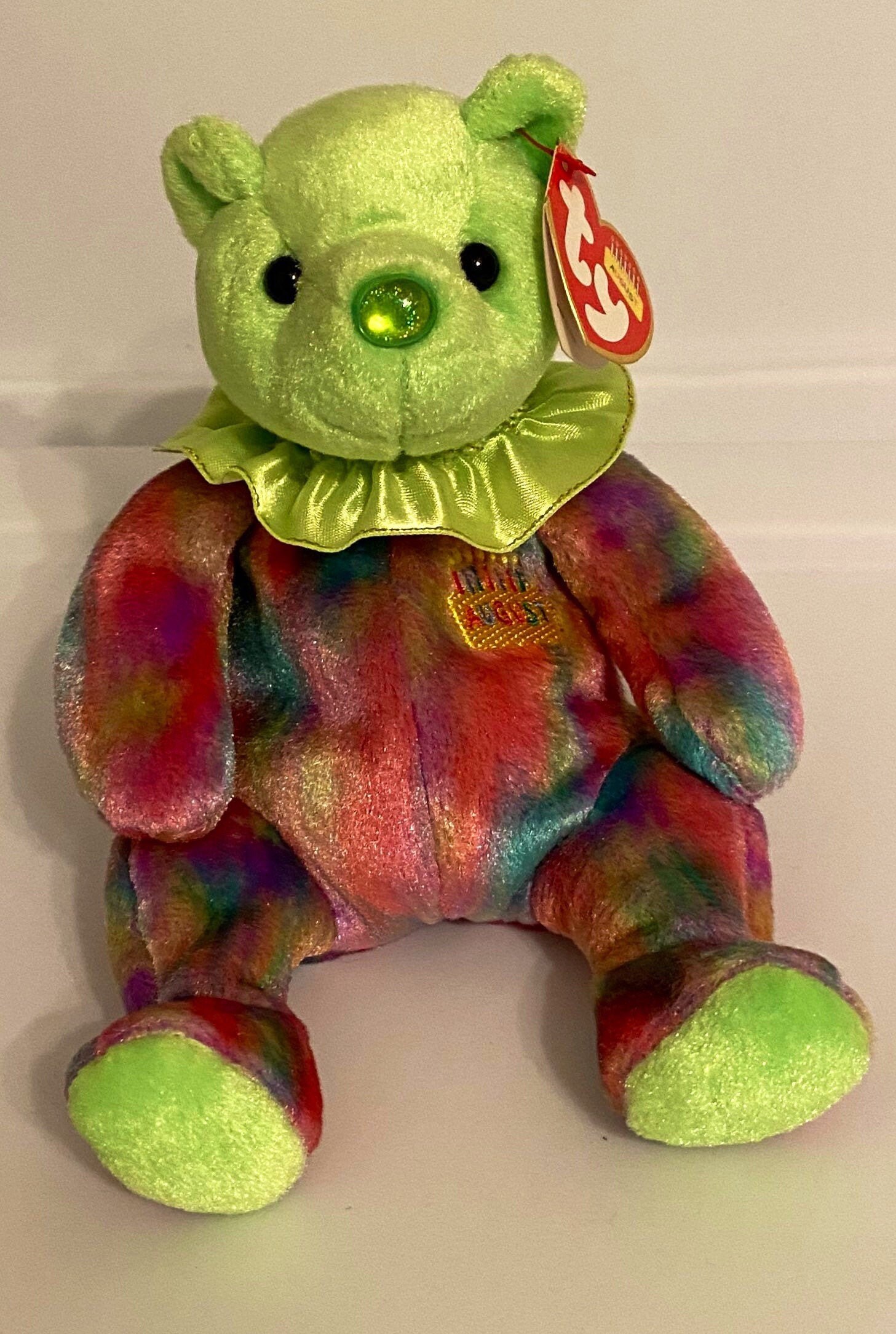 ty-beanie-baby-august-the-birthday-bear-etsy-uk