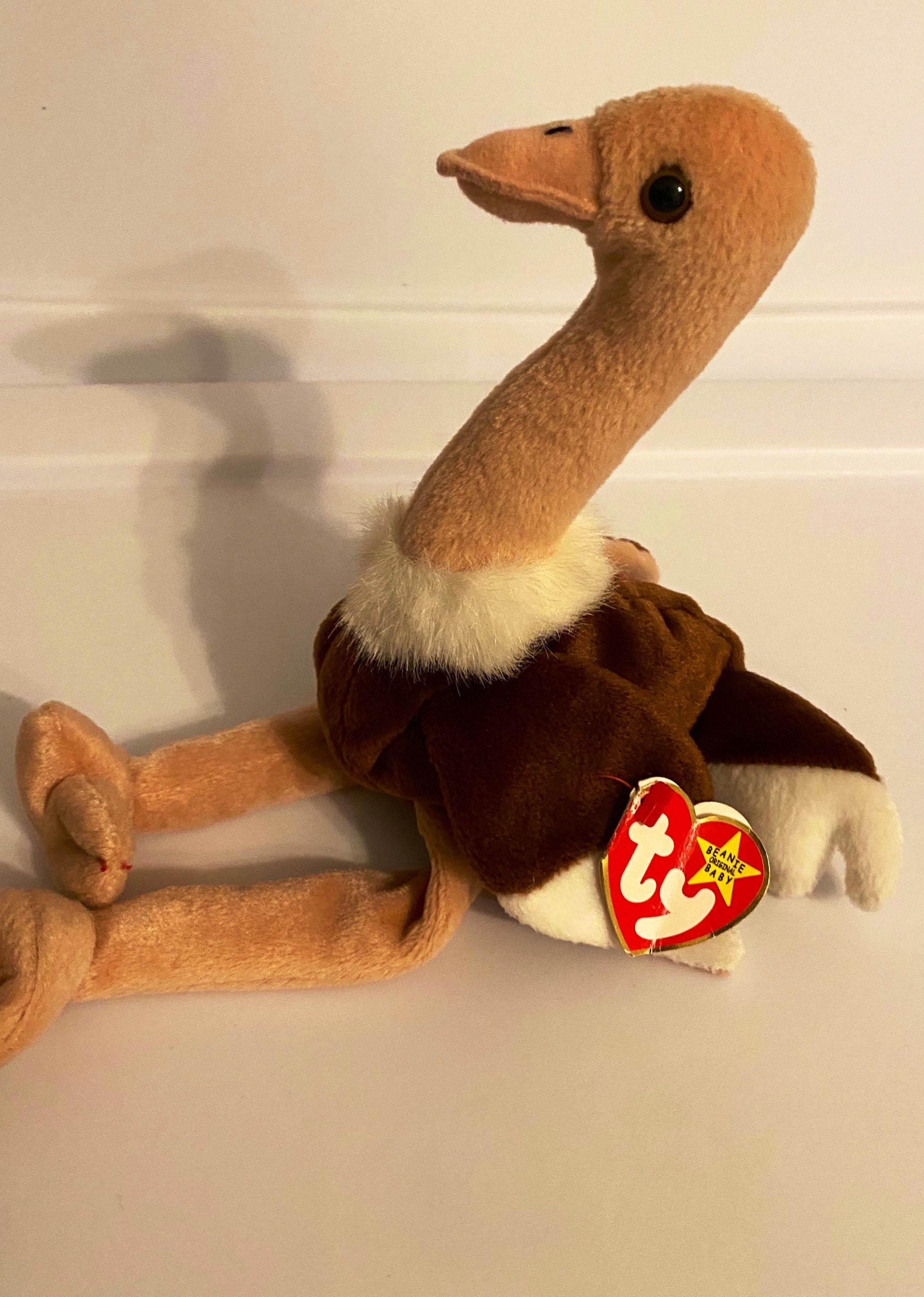 Stretch TY Beanie Baby Stretch Ostrich Rare 1997 Tag errors & Etsy
