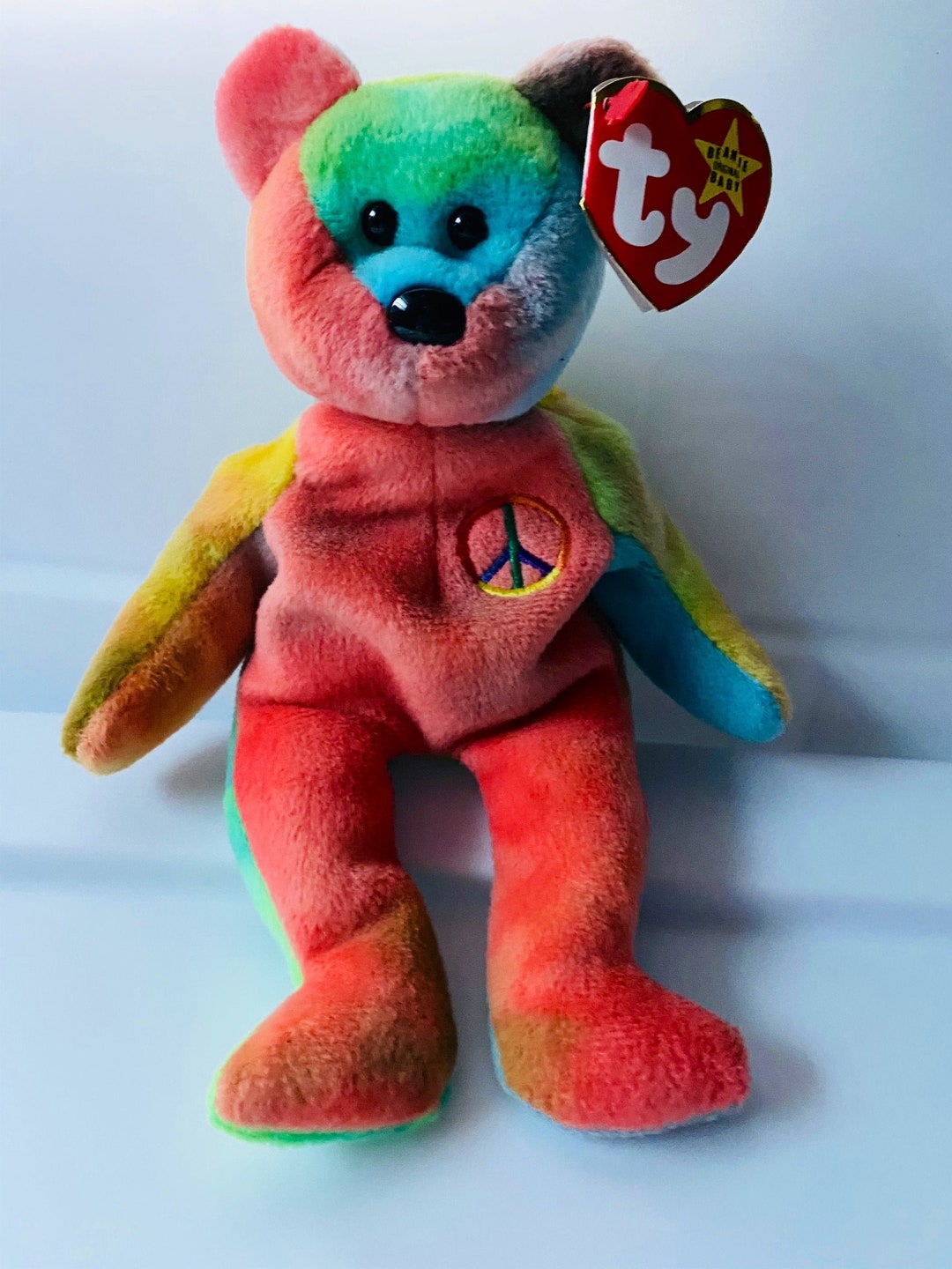 Extremely Rare Ty Beanie Baby Peace Bear 1996, Style 4053 - Etsy Extremely Rare Ty Beanie Baby Peace Bear 1996, Style 4053 - Etsy