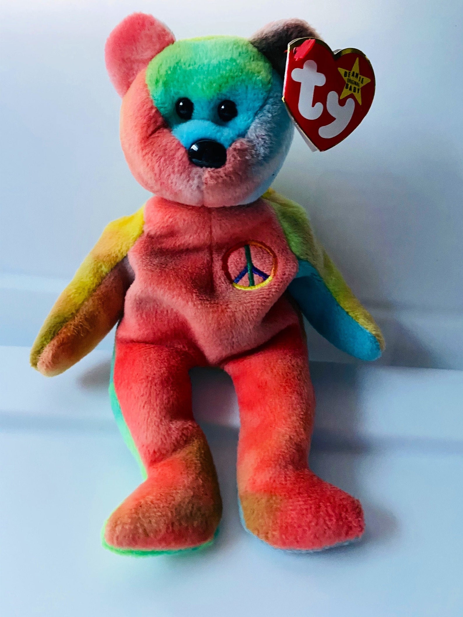 Extremely Rare Ty Beanie Baby Peace Bear 1996, Style 4053 - Etsy